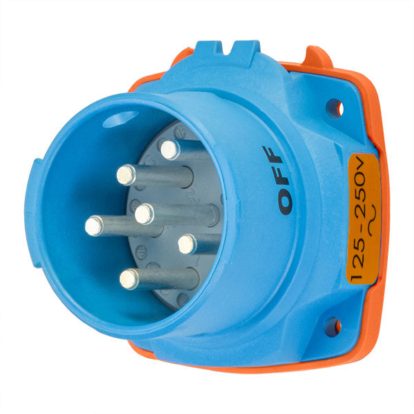 63-38076-972 - DSN30 INLET POLY BLUE SIZE 2 TYPE 4X IP 69 2P+N+G 30A 125/250 VAC 60 Hz +2 AUX